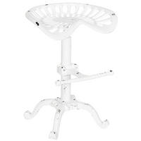BARHOCKER Metall Antik Weiß - Weiß, Metall (44/56/34cm) - CLP