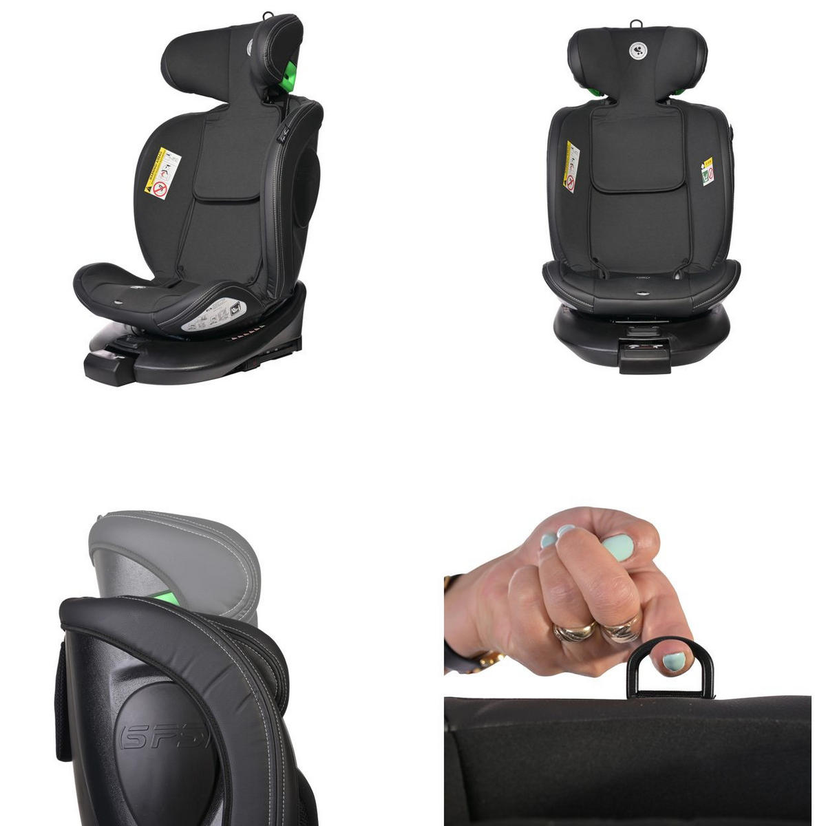 KINDERSITZ Estate i-Size grün (40-150cm) Isofix, Stützbein, Sitz 360° drehbar - Grün, Kunststoff (47/62/52cm) - Lorelli