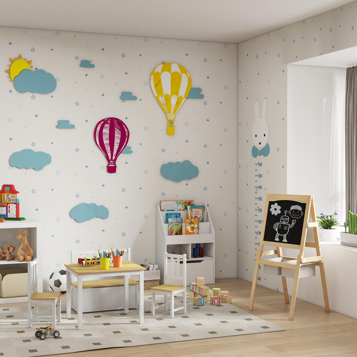 KINDERREGAL DE-17287 3 Ebenen, 2 Nischen & große Schublade Weiß - Weiß, Metall (60/90/29.9cm) - ComfortXL