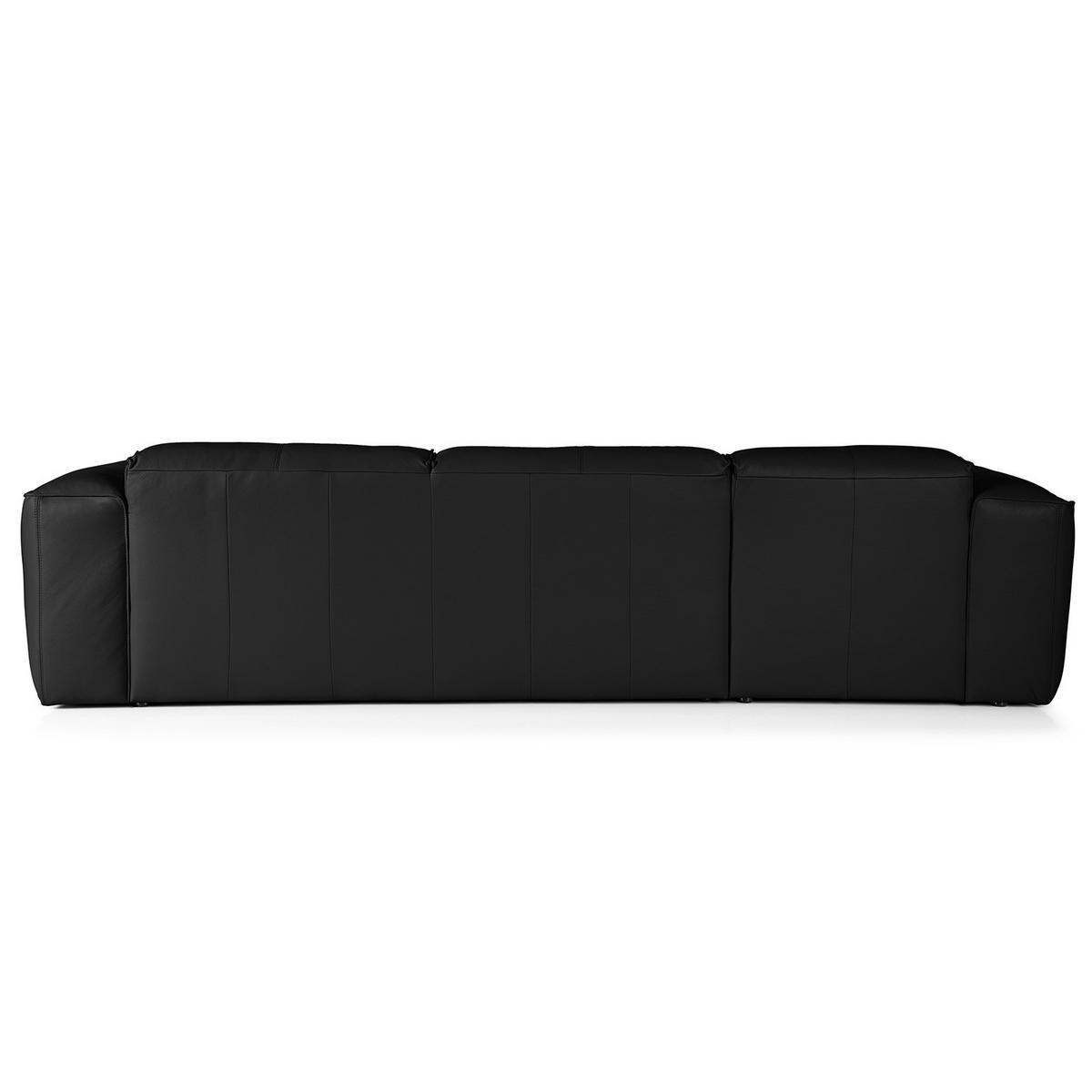 3-SITZER ECKSOFA mit Longchair - Schwarz, Leder/Kunststoff (284/173cm) - home24
