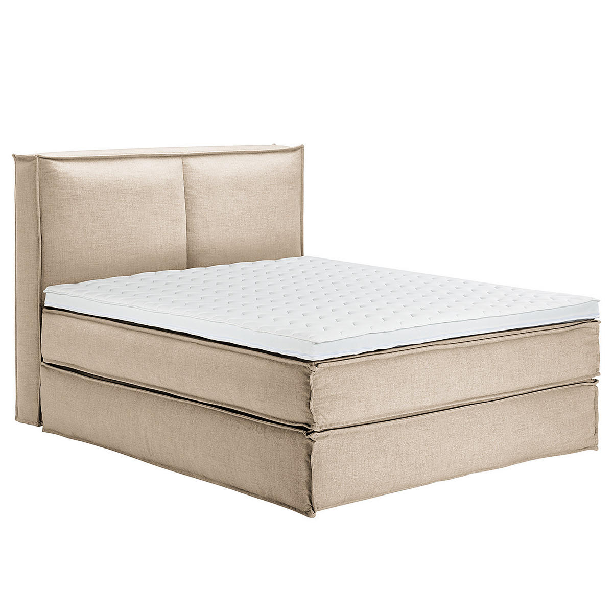 BOXSPRINGBETT mit Kopfteil - Premium - Beige, Textil (160/220cm) - home24