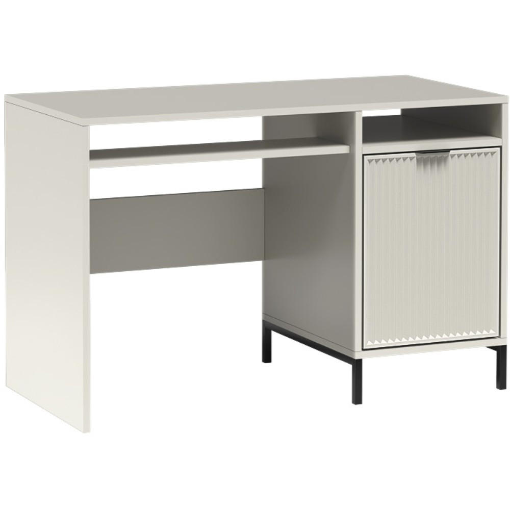 SCHREIBTISCH Linna mit ein Tür kaschmir 120 cm - Kaschmir/Schwarz, Holzwerkstoff/Metall (58/120/78cm) - Beautysofa