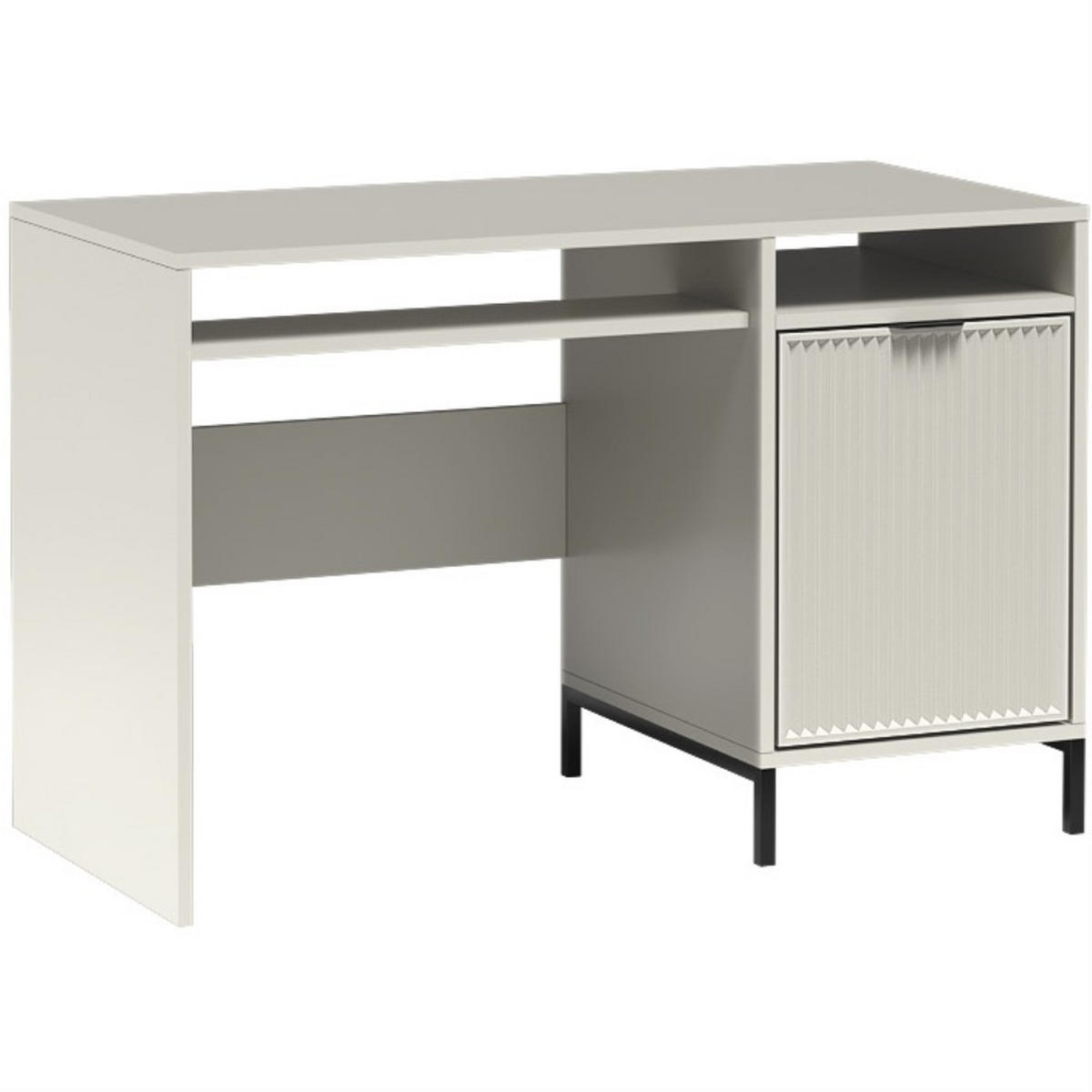 SCHREIBTISCH Linna mit ein Tür kaschmir 120 cm - Kaschmir/Schwarz, Holzwerkstoff/Metall (58/120/78cm) - Beautysofa