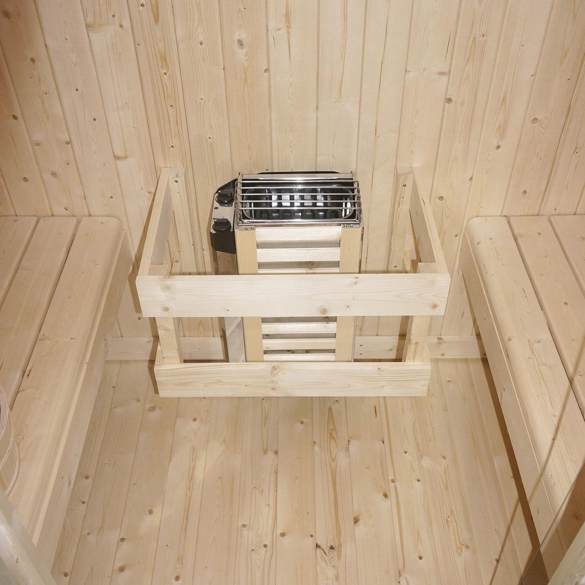 FASSSAUNA Nolvik M inkl. Zubehör-Set - Naturfarben, Holz (185/194/120cm) - Artsauna