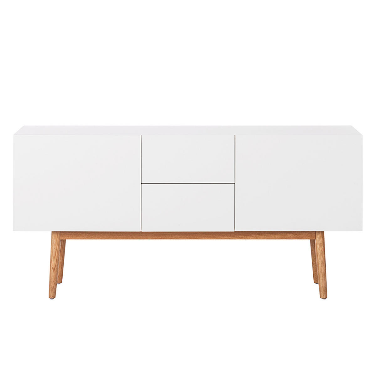 SIDEBOARD - Breite 150 cm - Eichefarben/Weiß, Eichenholz/Holz (150/72/40cm) - home24