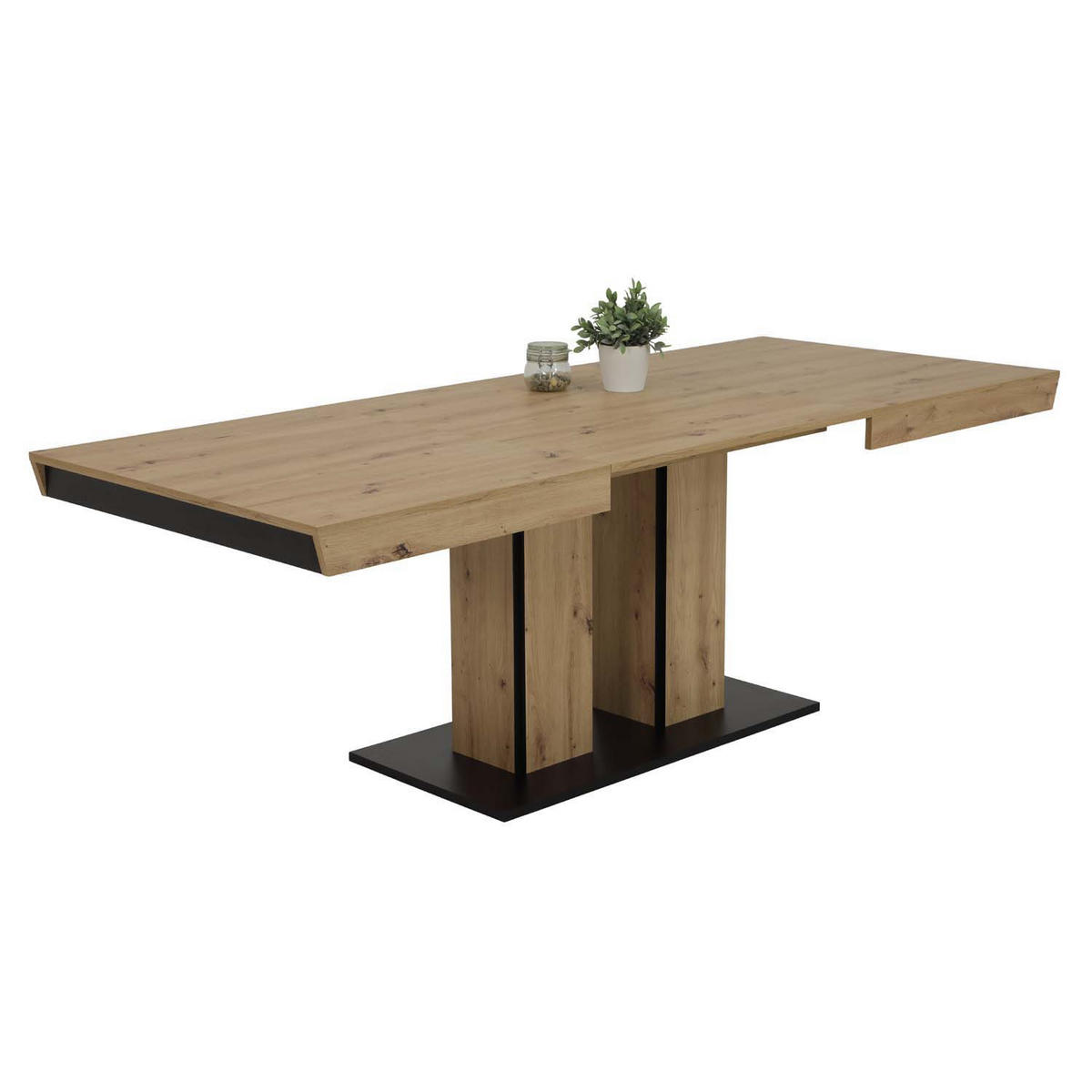 ESSGRUPPE Kamilla, 5 tlg. - Tisch Artisan, 4 Stühle Wildberry - Eiche Artisan/Dunkelrot, Holzwerkstoff/Textil (140/76/90cm) - Möbel Stellbrink