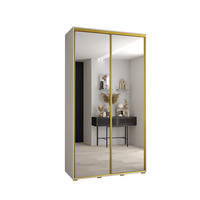 SCHWEBETÜRENSCHRANK 235,2/130/60 2-türig - Goldfarben/Weiß, Holz/Metall (130/235/60cm) - Abiks Möbel