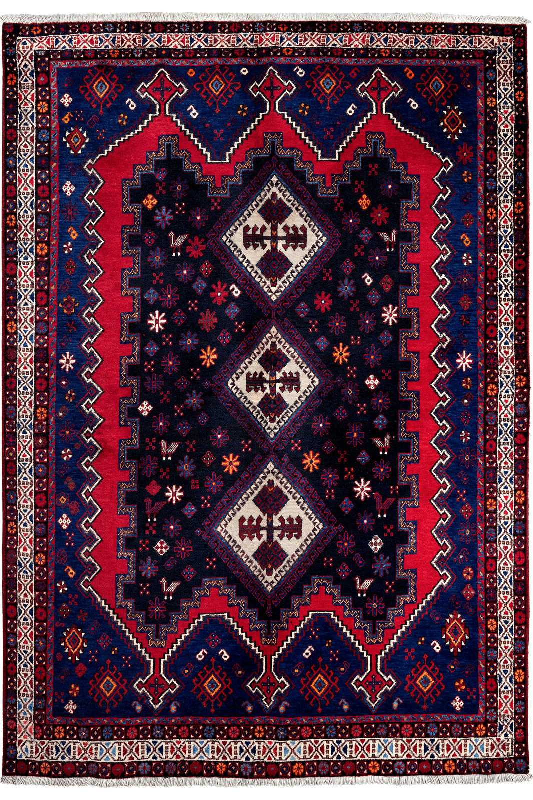 ORIENTTEPPICH handgeknüpft Afshar Blau 230/161 cm Schurwolle - Blau, Textil (161/230cm) - Looma