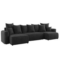 ECKSOFA DAVE U - Schwarz, Holzwerkstoff (312/142cm) - Meblini