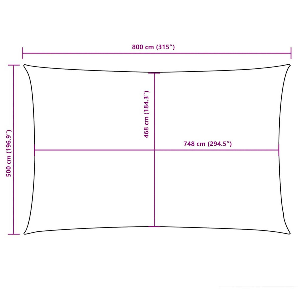 SONNENSEGEL Oxford-Gewebe Rechteckig 5/8 M Anthrazit - Anthrazit, Textil (500/800cm) - vidaXL
