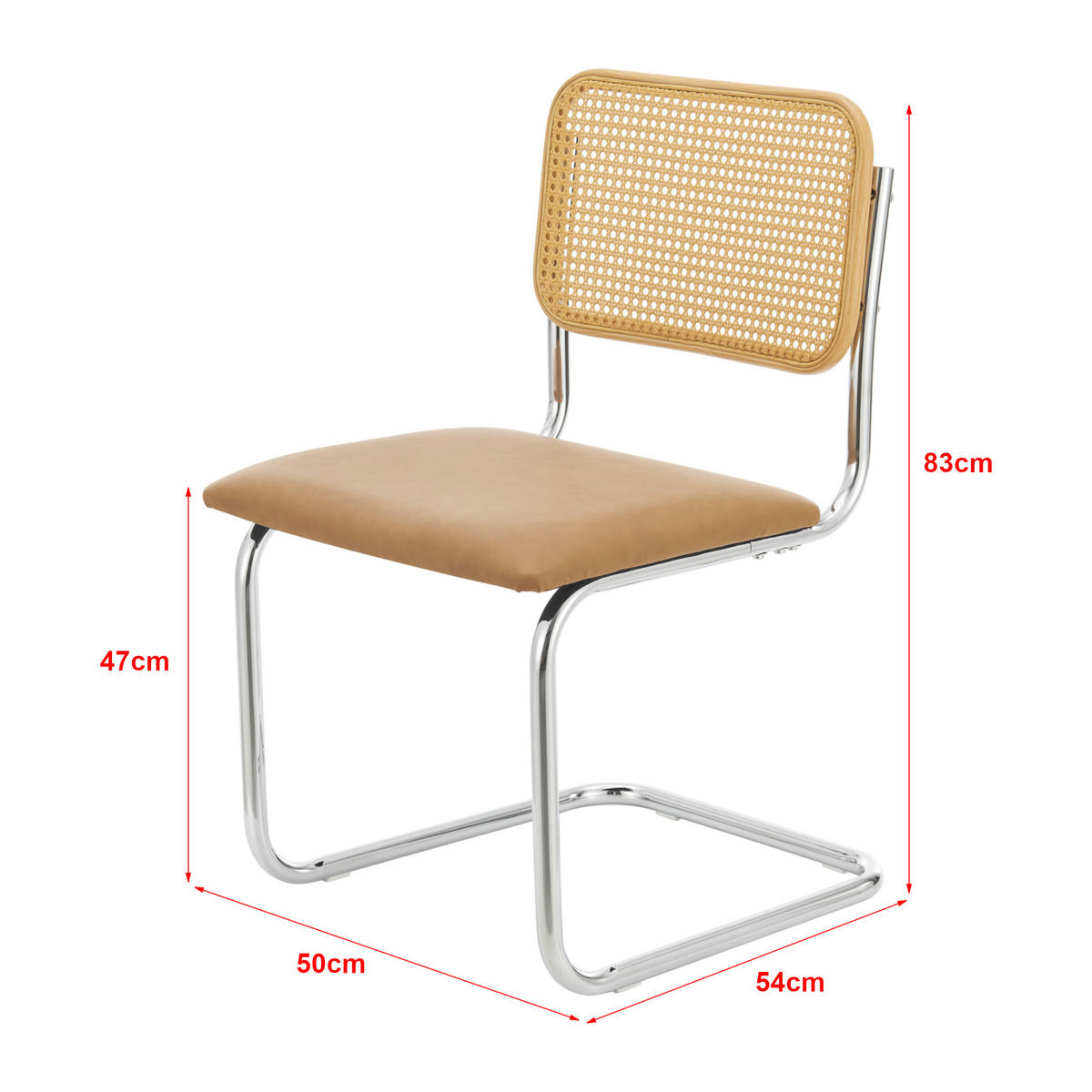 JÍDELNÍ ŽIDLE Gamvik, sada 2 ks - hnědá, kov (50/83/54cm) - [en.casa]