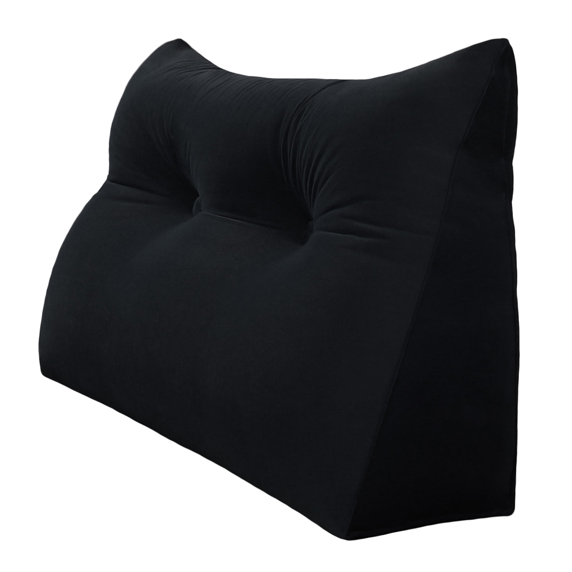 LESEKISSEN für Bett Samt Schwarz 60 cm - Schwarz, Textil (50/60cm) - Vercart