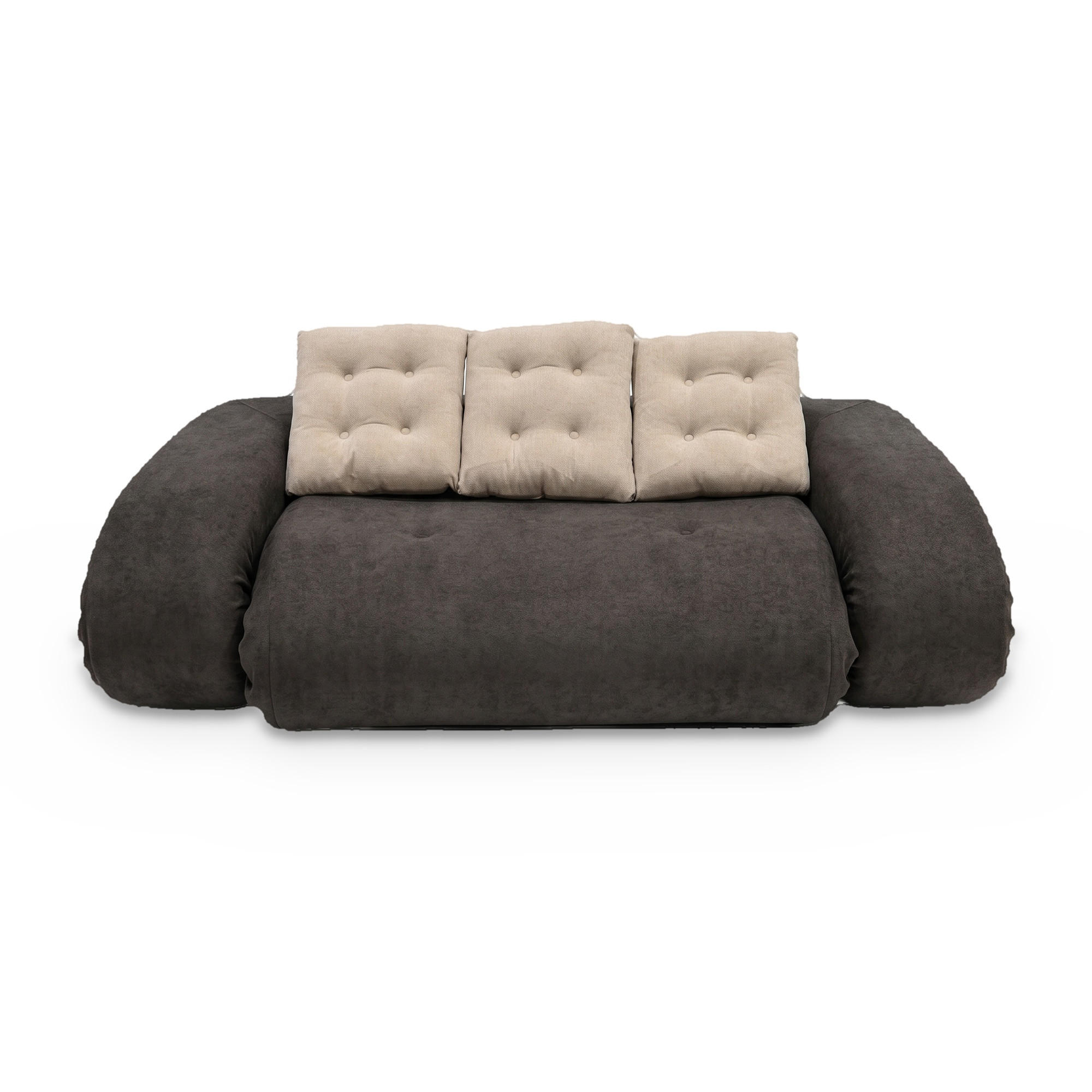 SCHLAFSOFA Okoa 2-Sitzer - Braun Sand - Braun, Textil (160/60/120cm) - COCO Living
