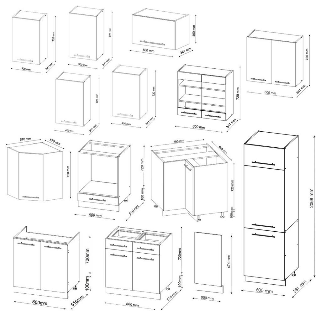 Thumbnail - Vicco Eckküche, Weiß Hochglanz, Weiß, Holzwerkstoff, L-Form,Formgebogen, 287x81.6x60 cm, Küchen, Eckküchen, Eckküchen oh...