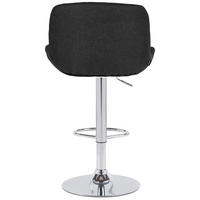 BARHOCKER 2er Set Salomon Chrom Stoff schwarz - Chromfarben/Schwarz, Textil/Metall (50/106/52cm) - TPFLiving