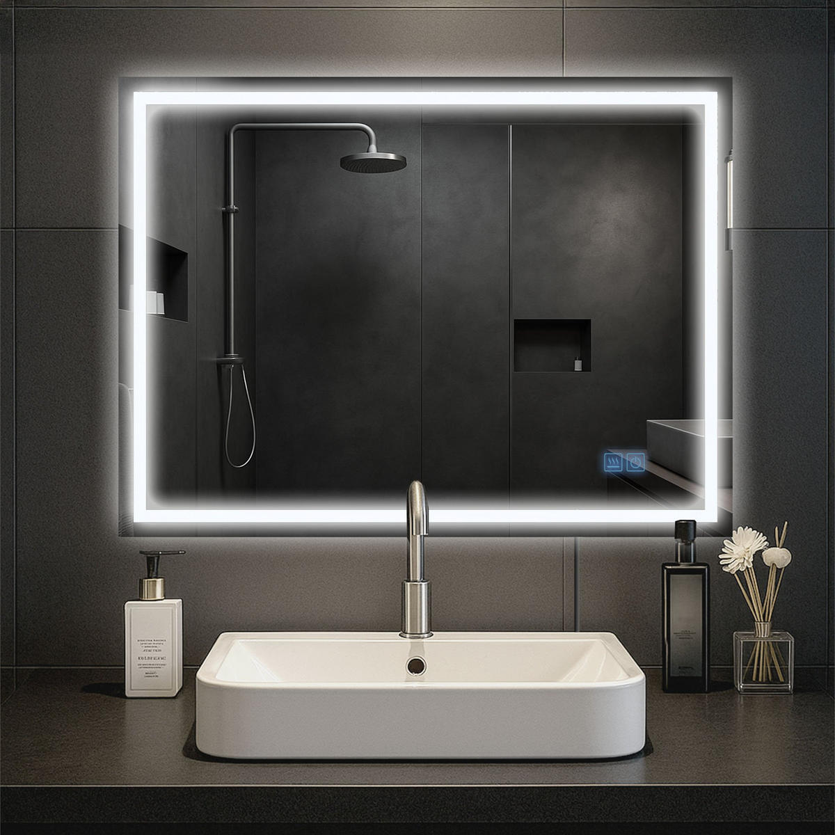 WANDSPIEGEL eckig 80/4/60 cm Glas Klarglas - Klar, Glas (80/60/4cm) - CLP