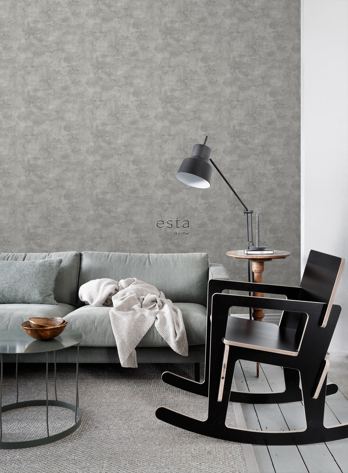 TAPETE Betonoptik 53 cm x 10.05 m - Grau, Papier (53/1000cm) - ESTAhome