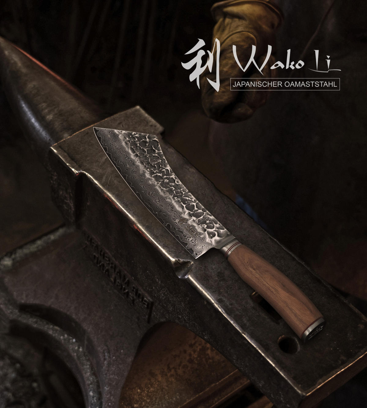 BLOCKMESSER 23,5 cm - Nussbaumfarben, Holz/Metall (37cm) - Wakoli