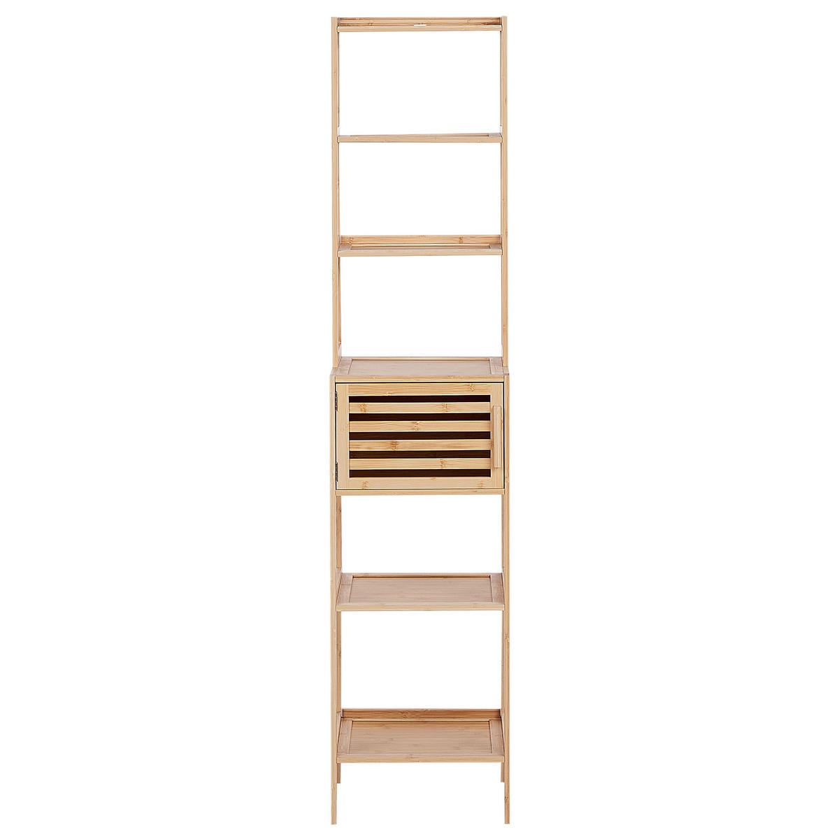 REGAL Bambusholz Hellbraun Lehi - Hellbraun, Holz (36/160/30cm) - Beliani