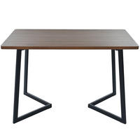 ESSTISCH Walnussfarben/Schwarz 117/68/75 cm - Walnussfarben, Holz (68/117/75cm) - PANGIVO
