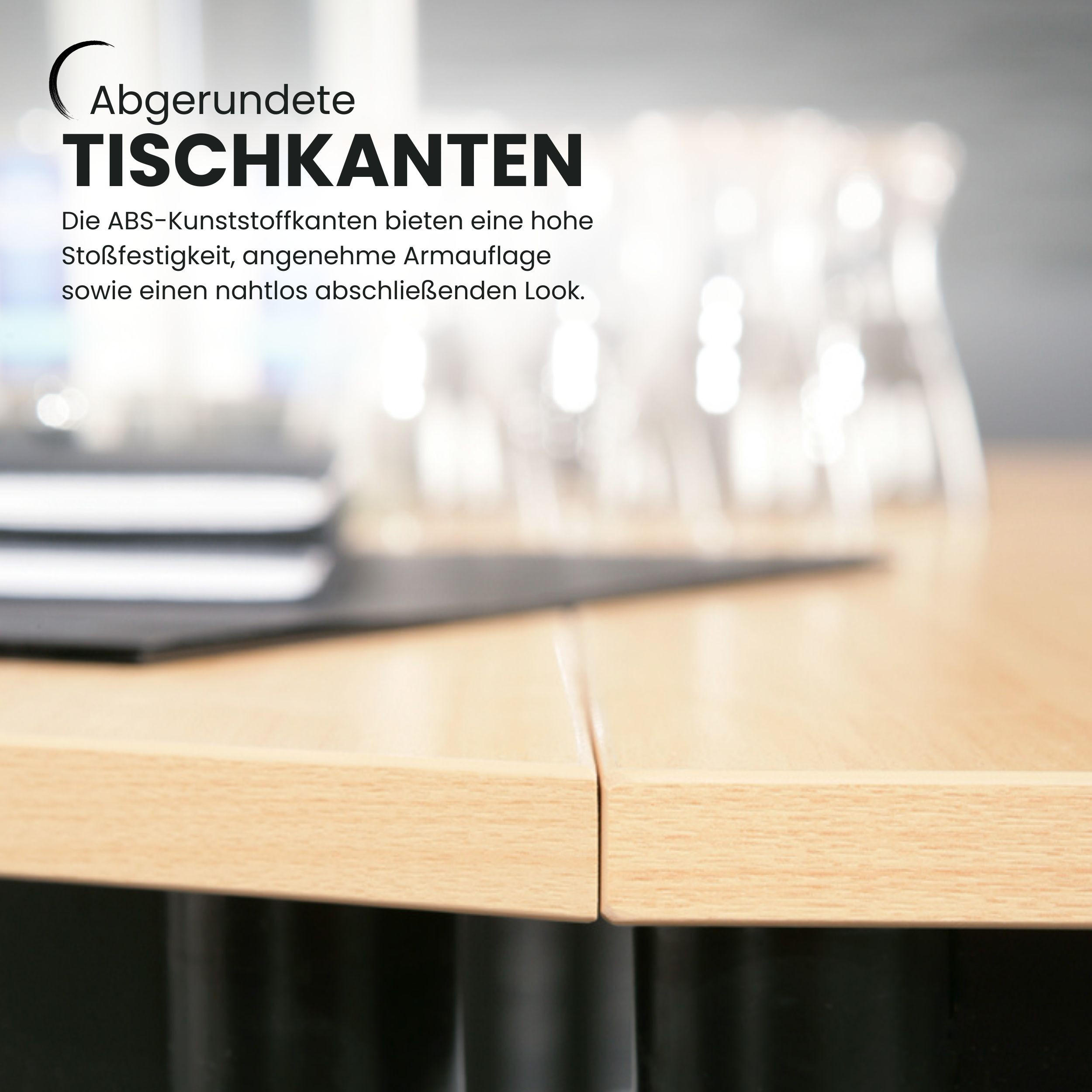 KANTINENTISCH Serie-V 80/160/72 cm in Weiß/Schwarz - Schwarz/Weiß, Holzwerkstoff (80/160/72cm) - bümö