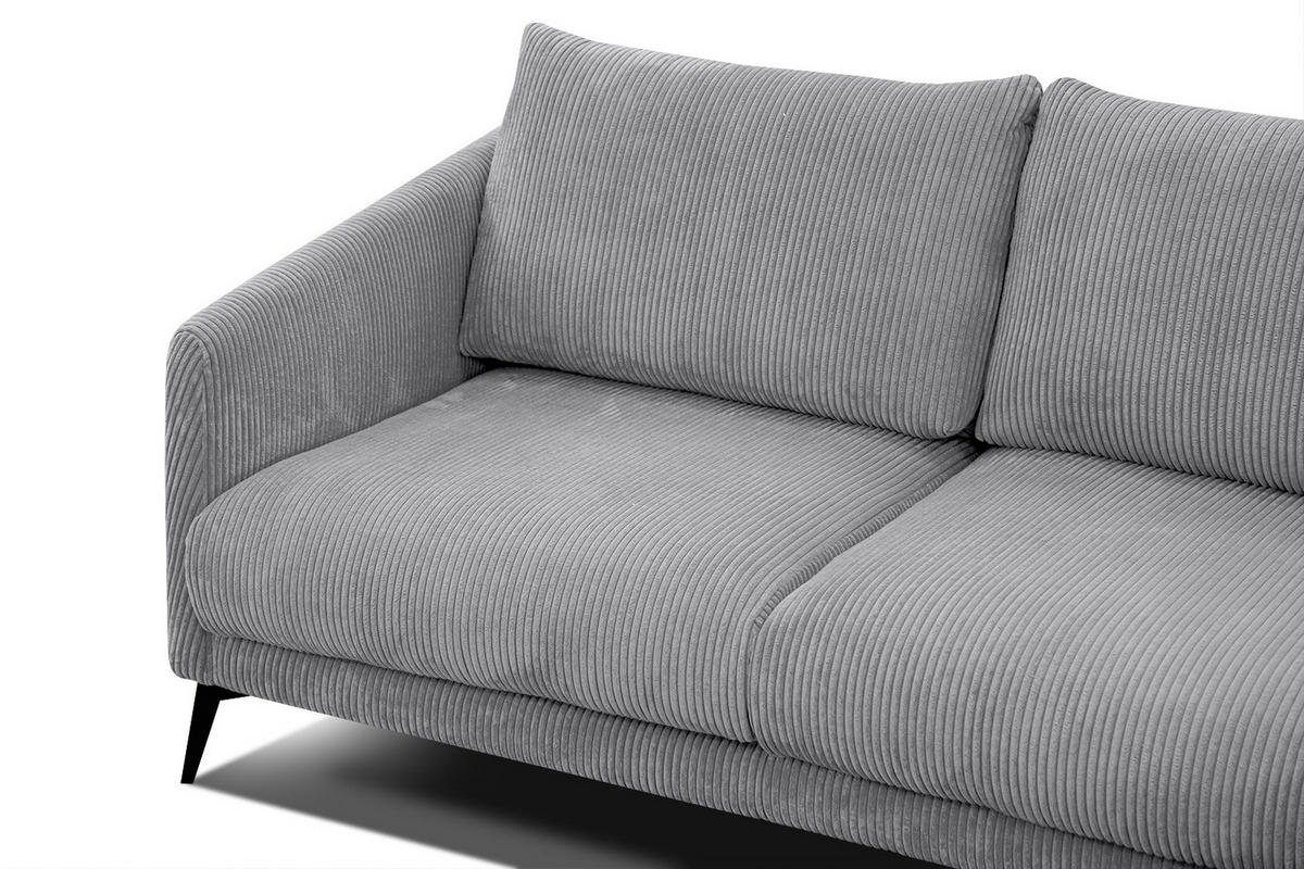 SOFA VILT 3-Sitzer, hellgrau - Hellgrau/Schwarz, Holzwerkstoff/Kunststoff (202/89/94cm) - Courtois Laville