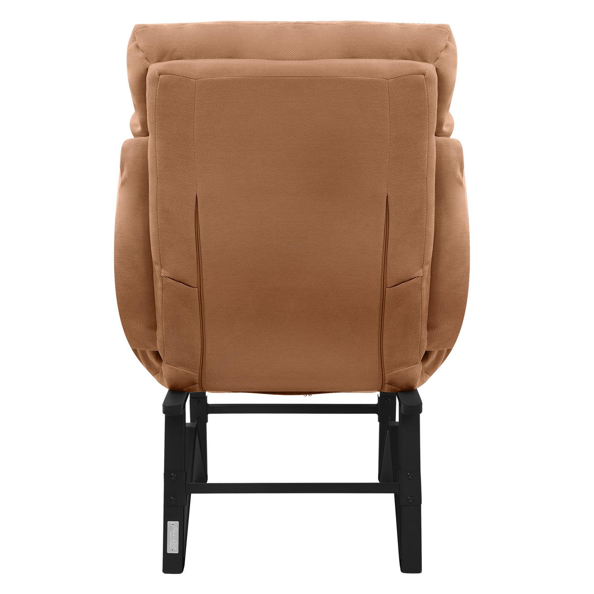 RELAXSESSEL Braun Leinenbezug verstellbar mit Armlehnen und Fußablage - Schwarz/Braun, Textil/Metall (85/102/82cm) - ML-DESIGN