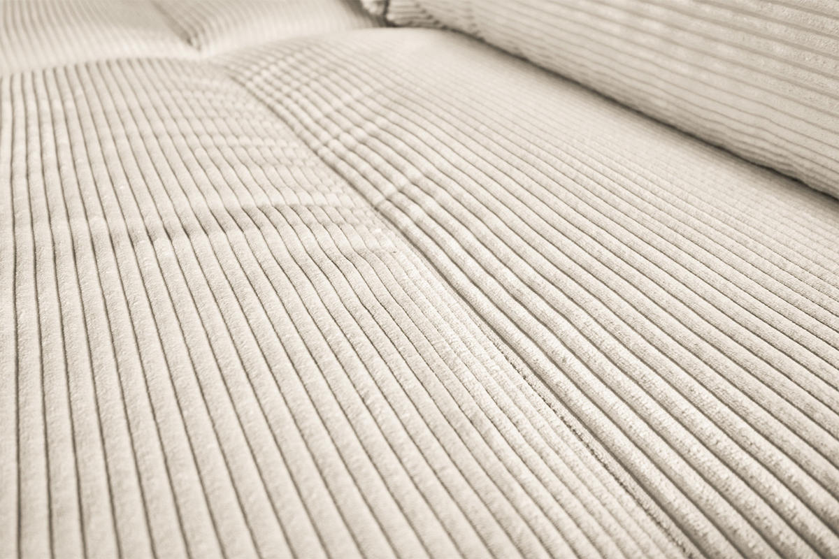 SOFA CINE Cremeweiß Cord - Creme/Schwarz, Kunststoff/Textil (284/84/106cm) - KAWOLA