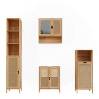 BADMÖBEL-SET Liora Bambus 4 Teile - Grün, Holzwerkstoff (48/60/29cm) - Vicco