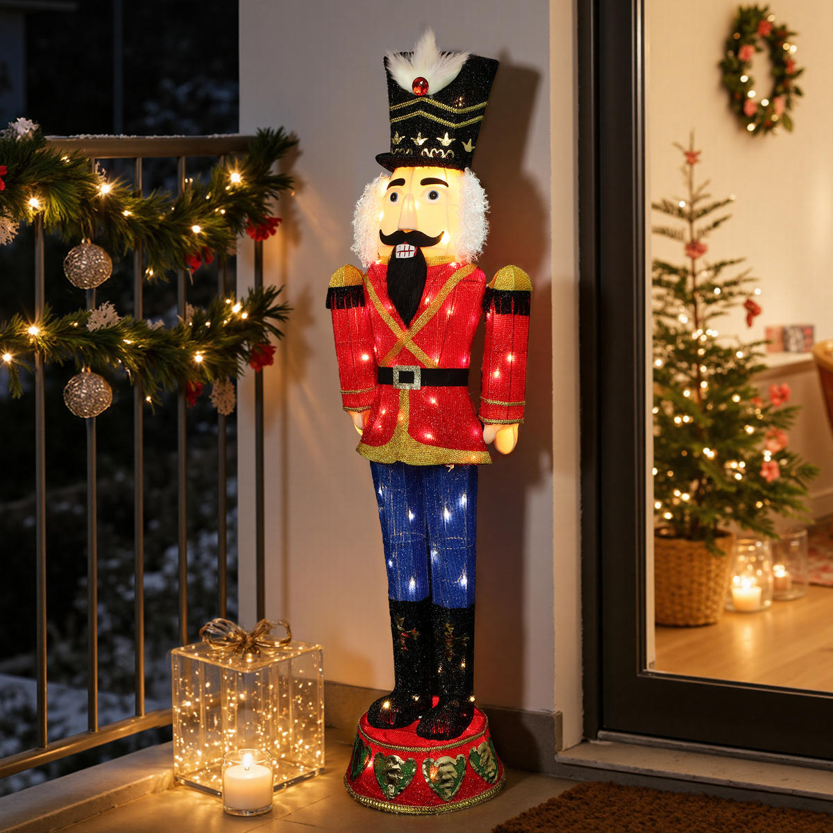 NUSSKNACKER HTHD0205 - Blau/Rot, Kunststoff/Metall (29/123/39cm) - Hometopia