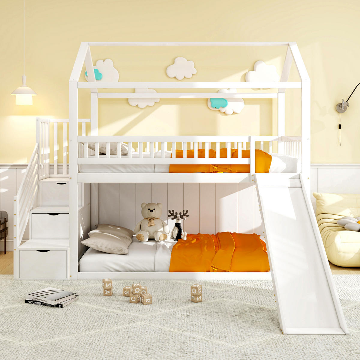 HOCHBETT Massivholz 90/200 cm Weiß - Weiß, Holz - Raumix