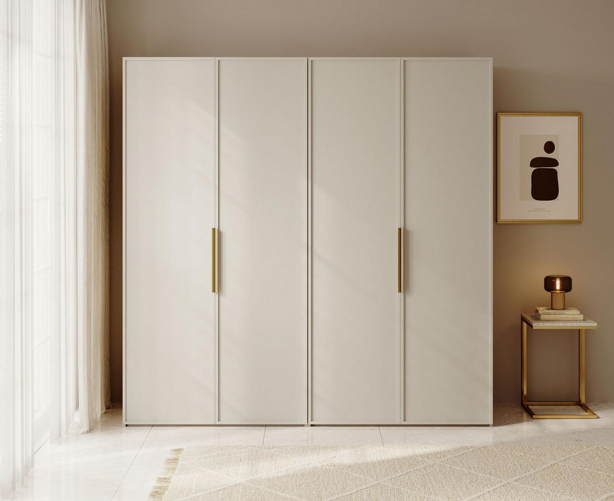 KLEIDERSCHRANK Frame Greige 200 cm - Taupe/Goldfarben, Holzwerkstoff/Metall (200/200.5/57cm) - Selsey