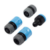 GARTENSCHLAUCH-ADAPTER 4er-Set - Blau, Kunststoff (3.5/21/14cm)