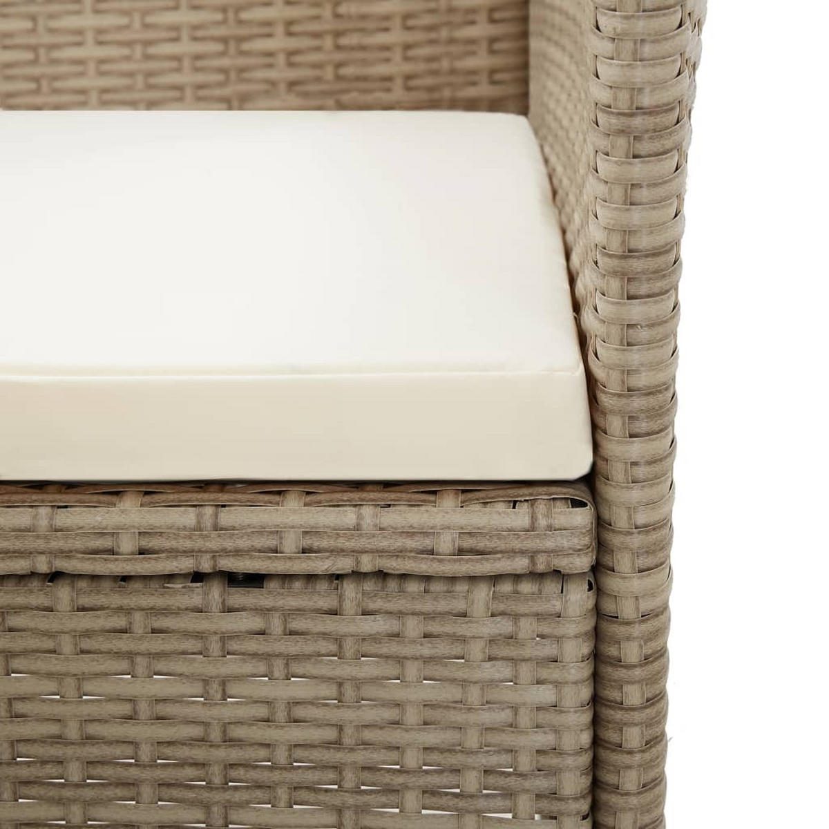 GARTENSTÜHLE 2er set Mit Auflagen Poly Rattan Beige - Beige, Kunststoff (62/108/58cm) - vidaXL