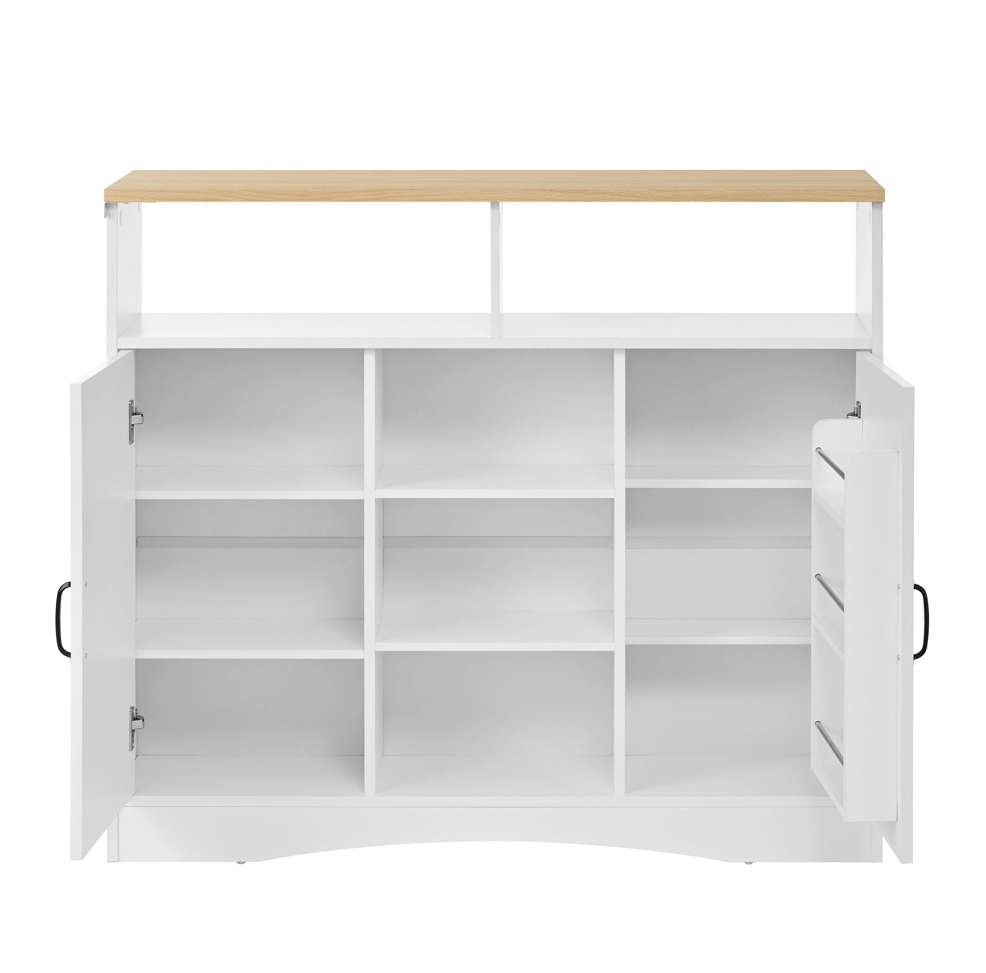 OKWISH KUCHYŇSKÝ ostrůvek 110/34-68/97,5 cm bílý z MDF a PB s klopnou deskou a stoličkami