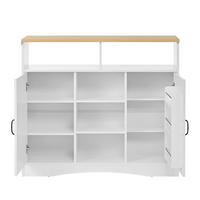 KÜCHENINSEL 110/34-68/97,5 cm weiß mit klappbarer Arbeitsplatte auf Rollen - Weiß, Holzwerkstoff (110/97.5/68cm) - OKWISH