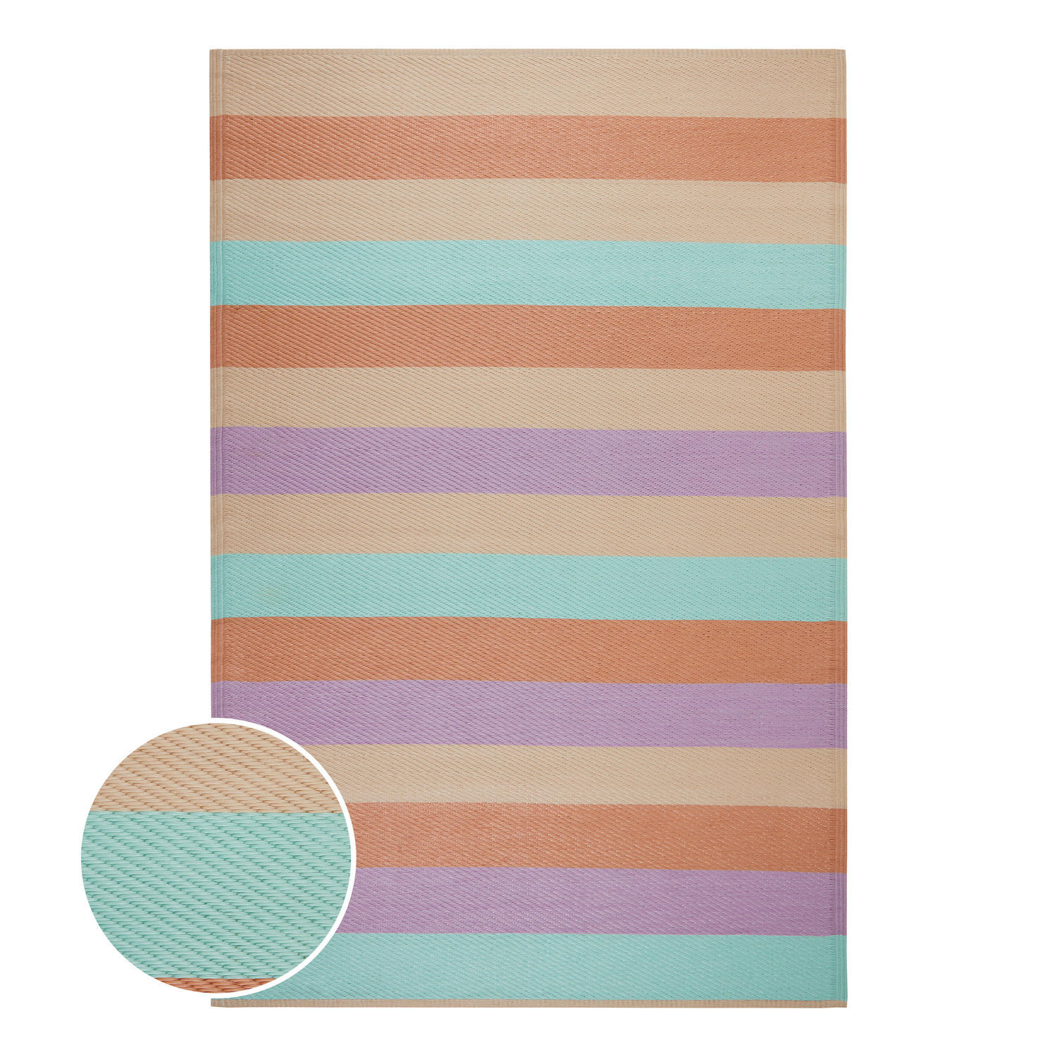 OUTDOORTEPPICH Colour Clash Streifen - Multicolor, Kunststoff (118/180cm) - Butlers