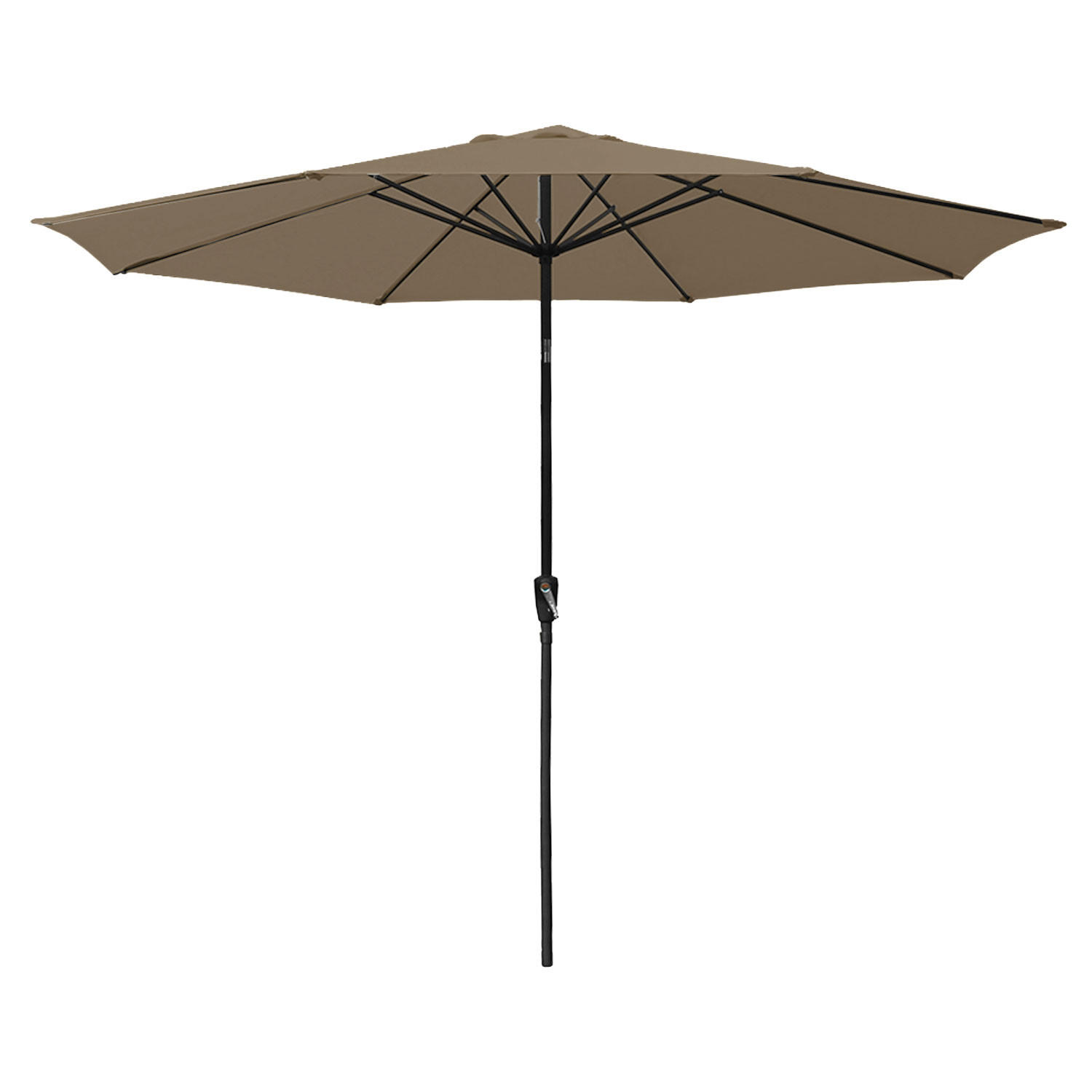 SONNENSCHIRM Hapuna Taupe Ø 3,30 m - Braun, Textil (330/330cm) - Happy Garden