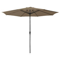 SONNENSCHIRM Hapuna Taupe Ø 3,30 m - Braun, Textil (330/330cm) - Happy Garden