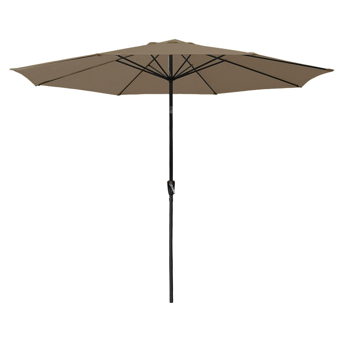 SONNENSCHIRM Hapuna Taupe Ø 3,30 m - Braun, Textil (330/330cm) - Happy Garden