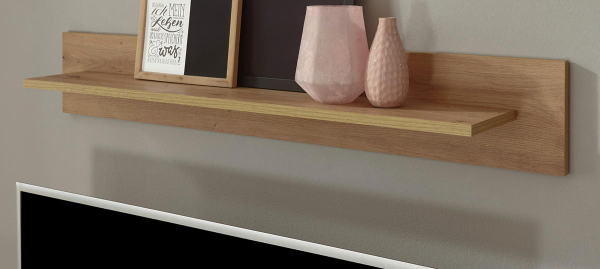 WANDBOARD Eiche Artisan 107 x 17 cm, Wandregal skandinavisch - Eichefarben, Holzwerkstoff (107/17/19cm) - Furn.Design