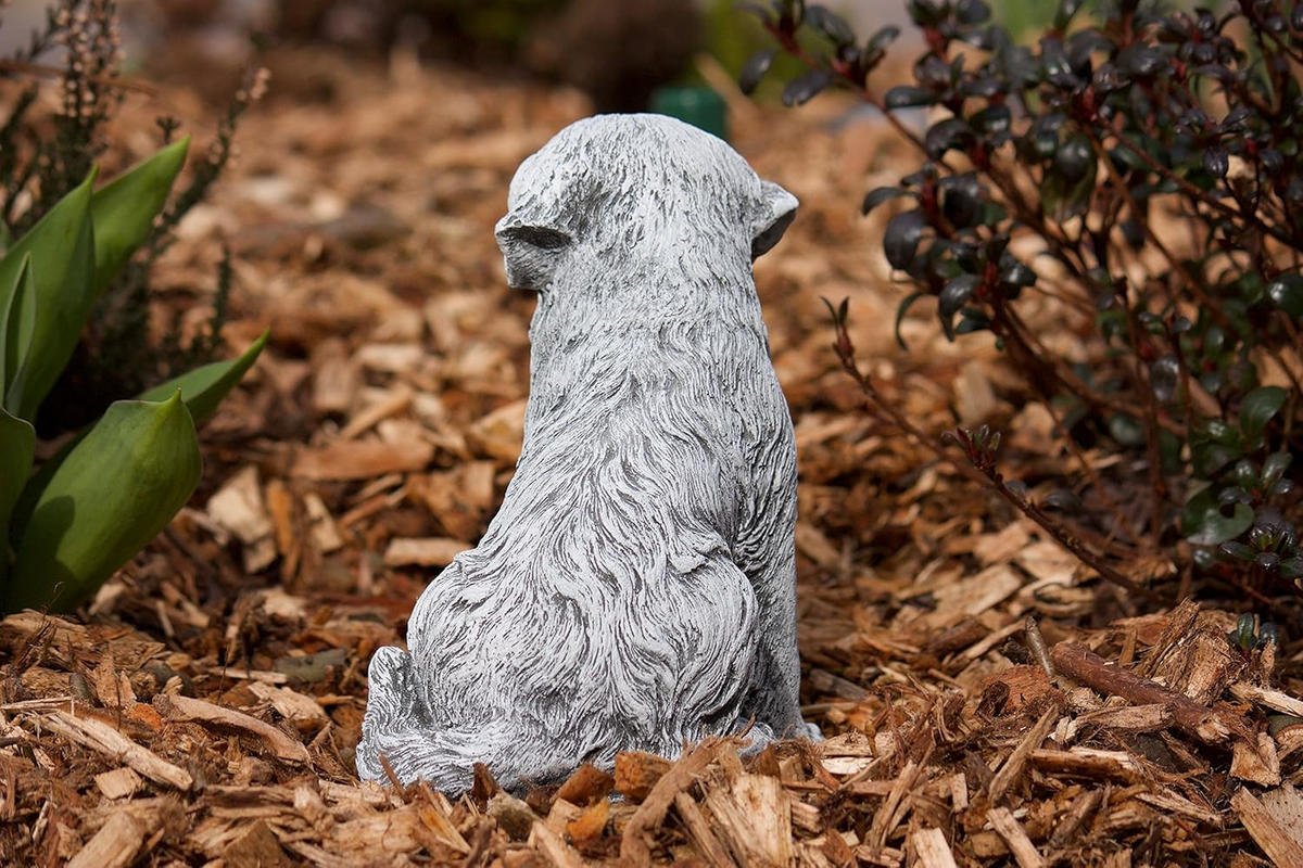 STEINFIGUR Retriever frostfest Steinguss massiv - Grau, Stein (12/20/17cm) - stoneandstyle