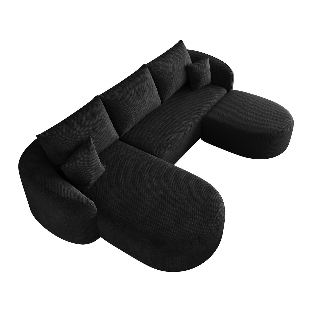 WOHNLANDSCHAFT Schwarz 266/168/85 cm 5-Sitzer Modular - Schwarz, Textil (266/85/168cm) - PANGIVO