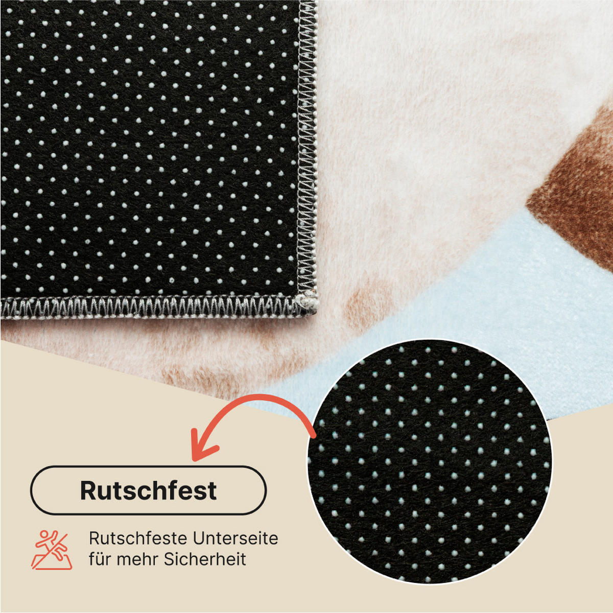 KINDERTEPPICH KIDS Creme Bär 140/200 cm - Creme, Textil (140/200cm) - Tapiso