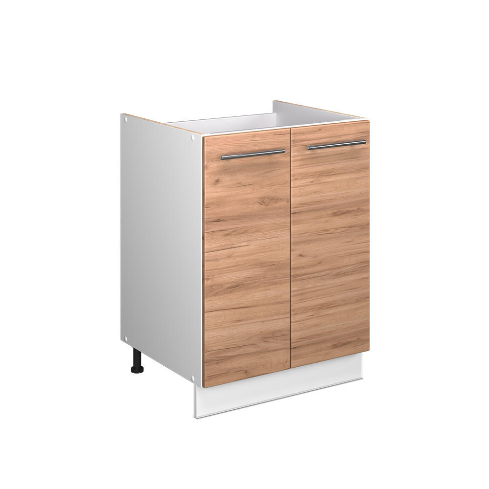 SPÜLENUNTERSCHRANK Fame-Line, Goldkraft Eiche/Weiß, 60 cm - Honigeiche/Weiß, Holzwerkstoff (60/82/51.6cm) - Vicco