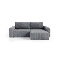 ECKSOFA Angela 3 Sitzplätze Dunkelgrau - Grau, Holz (252/149cm) - Petits-meubles