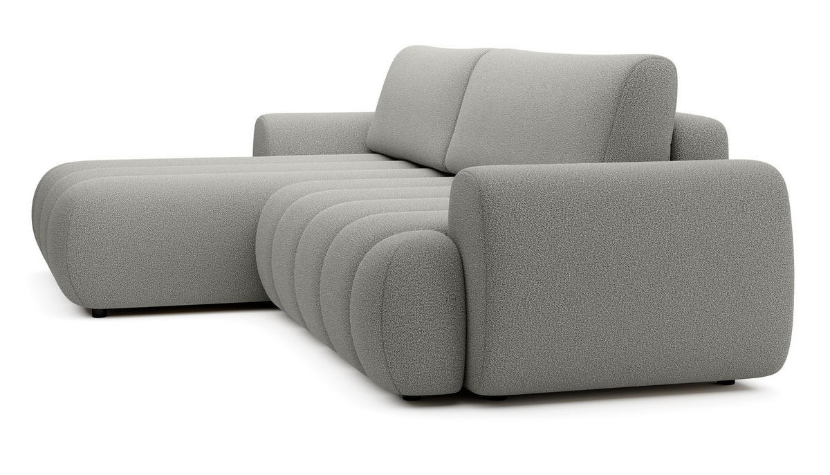 ECKSOFA mit Bettkasten Puro 270 cm, Links, Hellgrau - Hellgrau, Holz (272/168cm) - Emporius