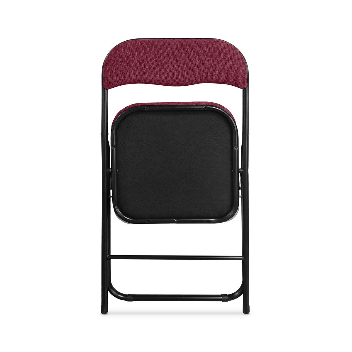 KLAPPSTÜHLE 6er-Set gepolstert, schwarzer Stoff und schwarze Metallbeine - Greta - Bordeaux/Schwarz, Textil/Metall (44/78/46cm) - Sicaan