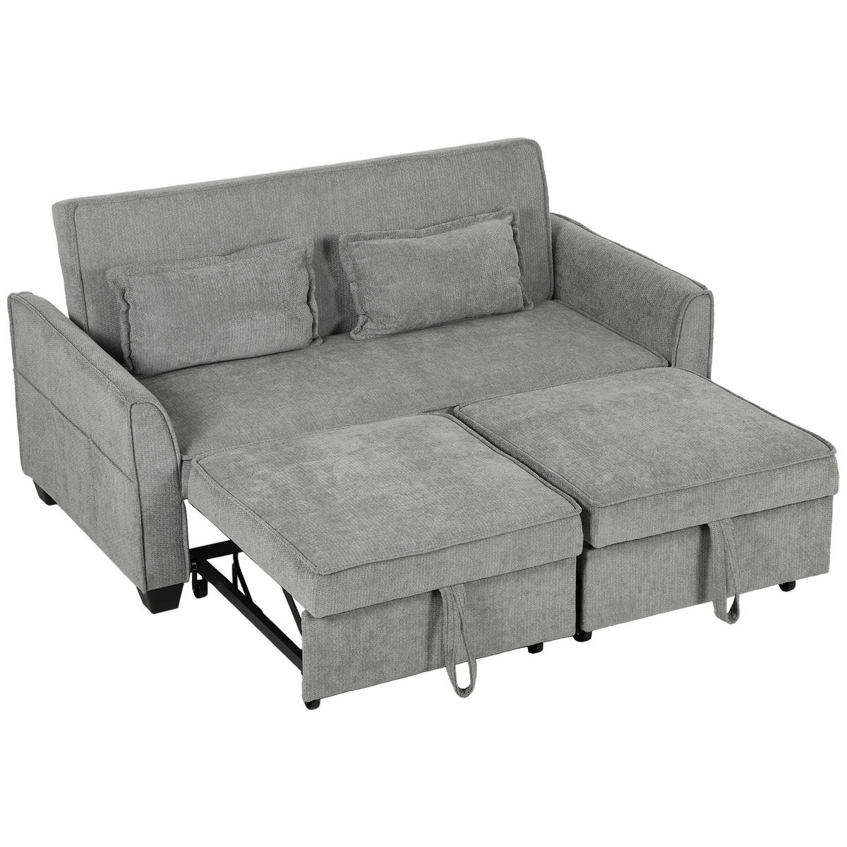 2-SITZER Schlafsofa Grau 167.0/89.0/85.0 cm - Grau, Textil (89/85/167cm)
