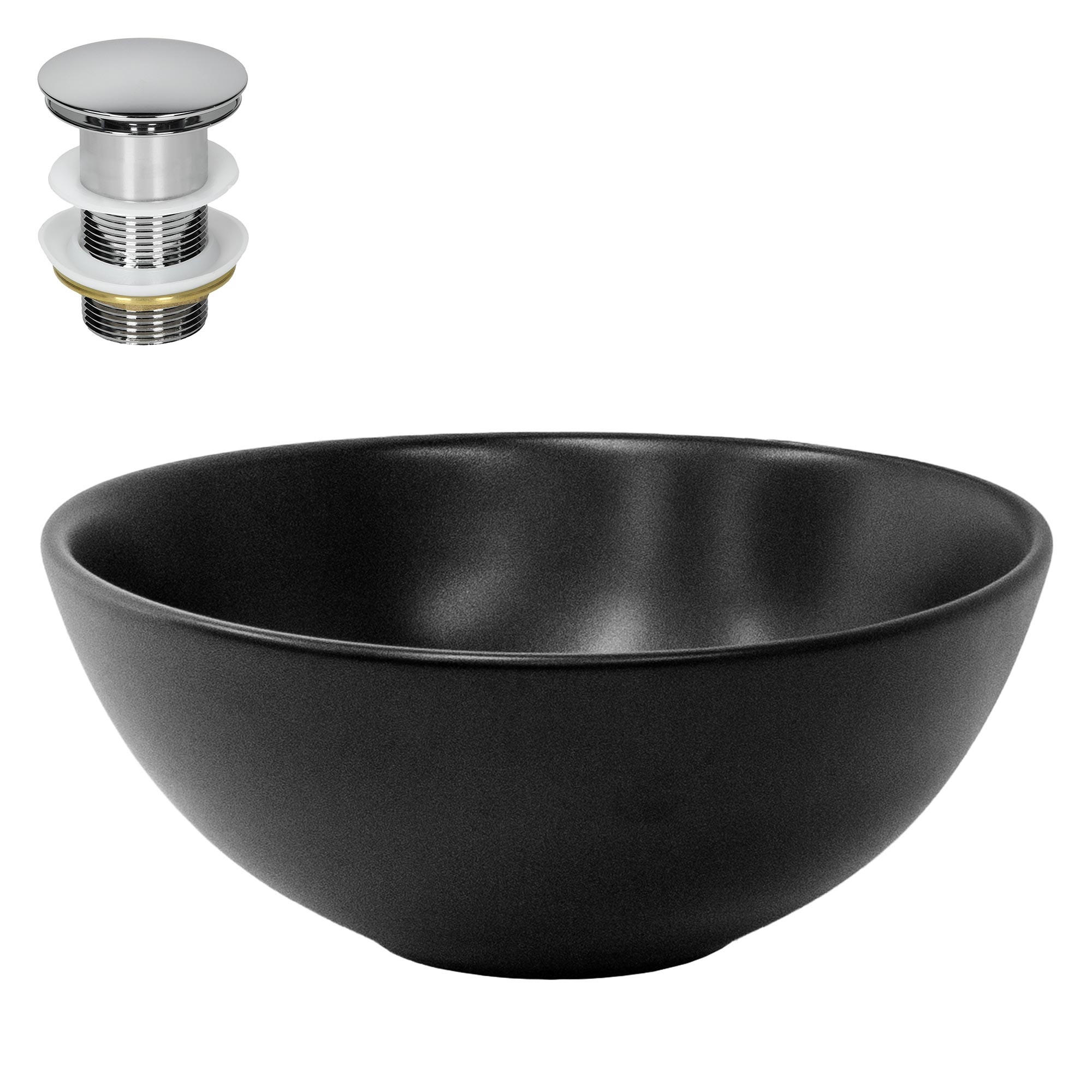 Ml-Design Waschbecken Schwarz 28x15x28 cm